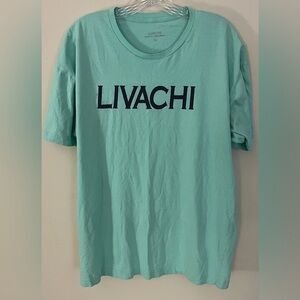 EUC Livachi Men’s Premium Leisurewear Short Sleeve Tee, Teal/Mint Green; Size XL